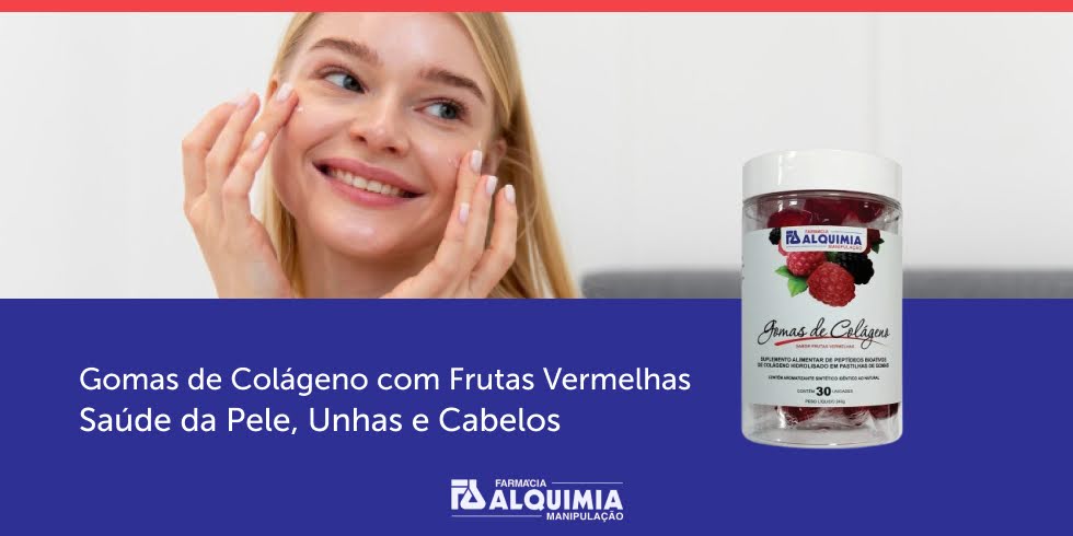 Gomas de Colágeno com Frutas Vermelhas: Saúde da Pele, Unhas e Cabelos